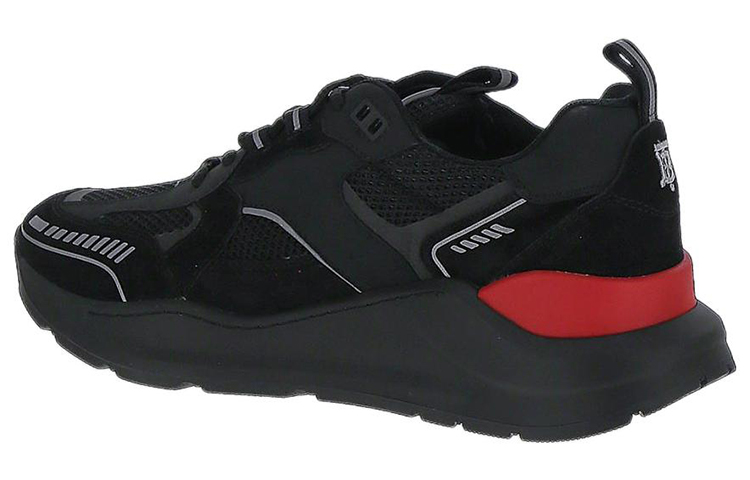 Burberry Leather and Polyester Sneaker 'Black Red' 圖 3