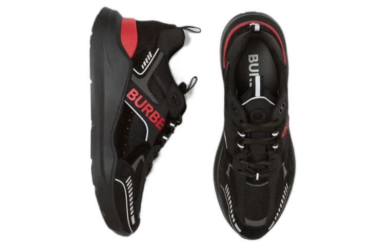 Burberry Leather and Polyester Sneaker 'Black Red' 圖 4