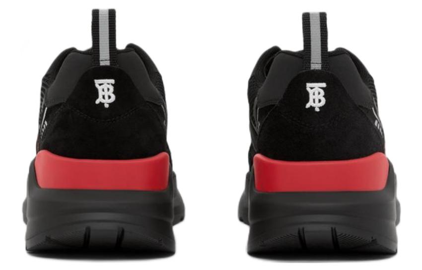 Burberry Leather and Polyester Sneaker 'Black Red' 圖 5