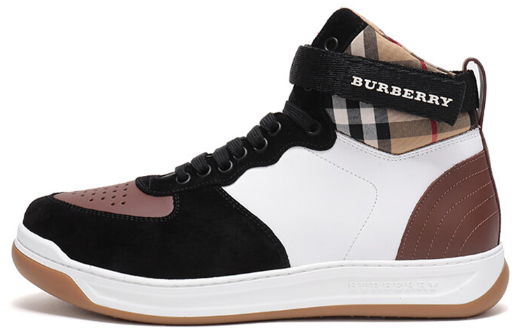 Burberry Leather and Suede Sneakers 'White Brown'