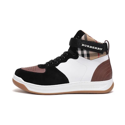 Burberry Leather and Suede Sneakers 'White Brown'