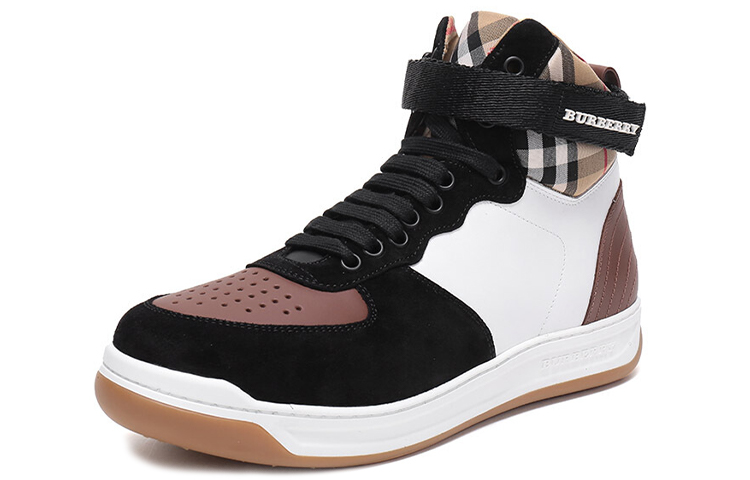 Burberry Leather and Suede Sneakers 'White Brown' 圖 2