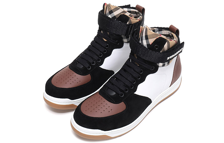 Burberry Leather and Suede Sneakers 'White Brown' 圖 3