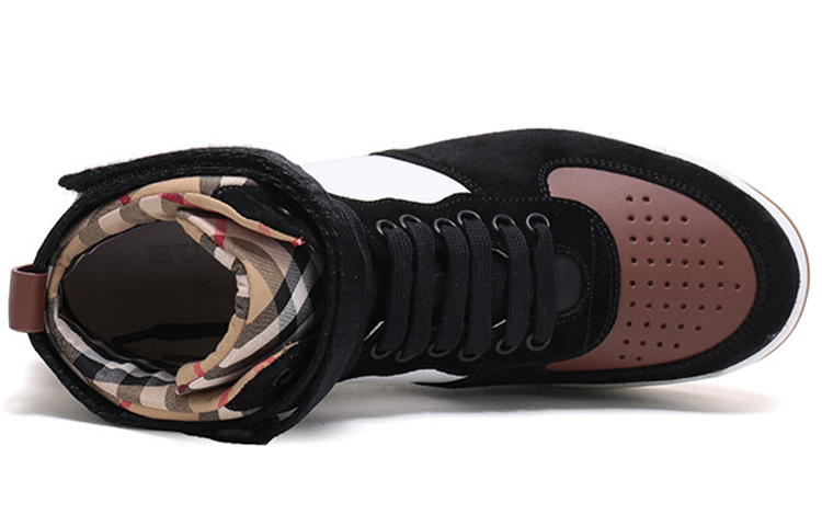 Burberry Leather and Suede Sneakers 'White Brown' 圖 4