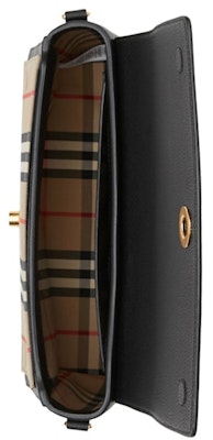 博柏利皮革與復古格紋黑色斜挎包 Lookbook 博柏利皮革與復古格紋黑色斜挎包