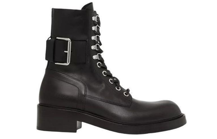 Order Burberry Leather Ankle Boots with Strap 'Black' 80566951