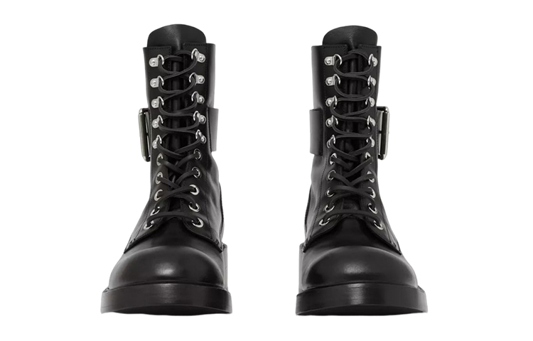 Lookbook Burberry Leather Ankle Boots with Strap 'Black' 80566951