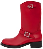 Burberry Leather Biker Boot 'Red' 80649821 Burberry Leather Biker Boot 'Red' 80649821