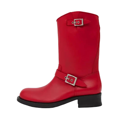 Burberry Leather Biker Boot 'Red'