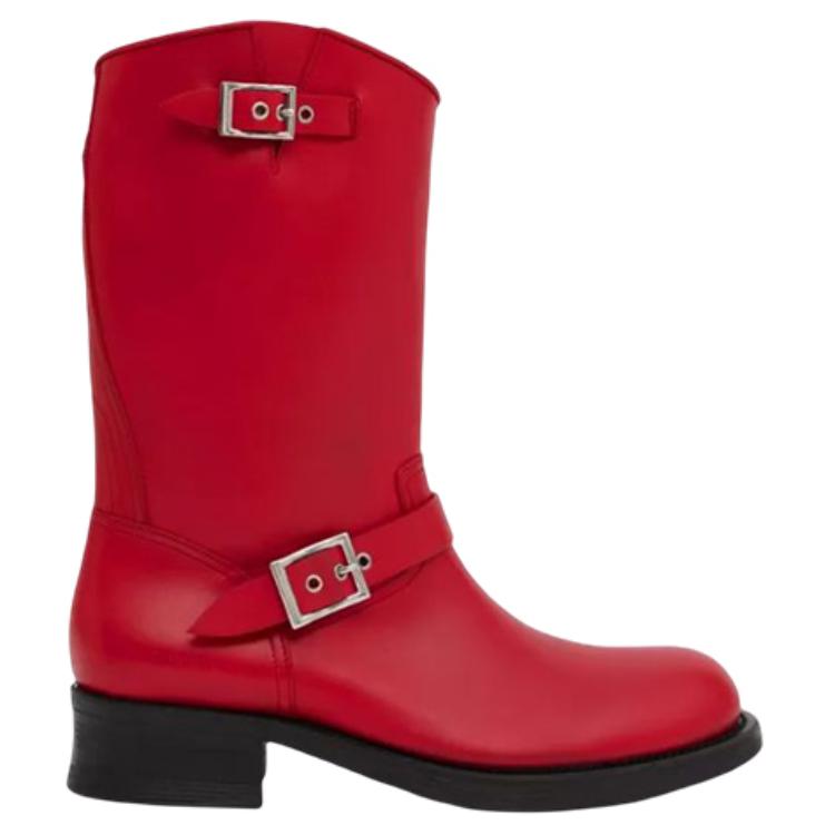 Order Burberry Leather Biker Boot 'Red' 80649821