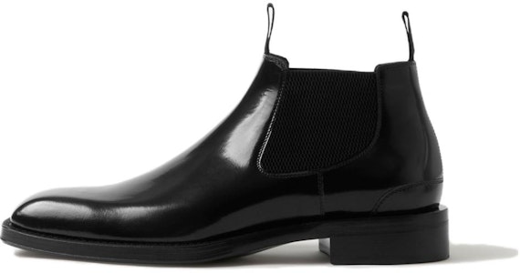 버버리 블랙 레더 첼시 부츠 80753671 Buy 버버리 블랙 레더 첼시 부츠 80753671