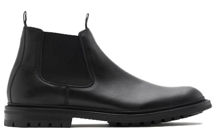 Order Burberry博柏利 小牛皮 圓頭套腳休閒 短筒 切爾西靴 男款 黑色