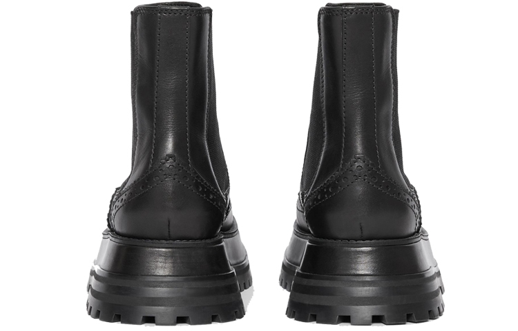 Burberry Leather Chelsea Boots 'Black Brogue Detail' 圖 4