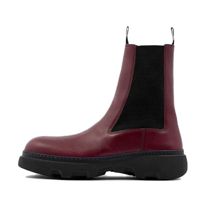 Burberry Leather Chelsea Boots 'Burgundy'