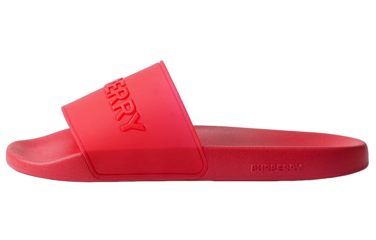 Burberry Leather Flat Slider 'Logo Red'
