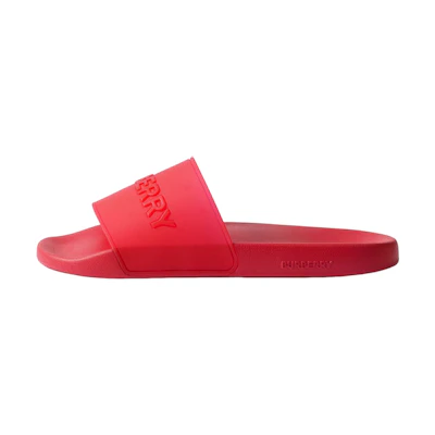Burberry Leather Flat Slider 'Logo Red'