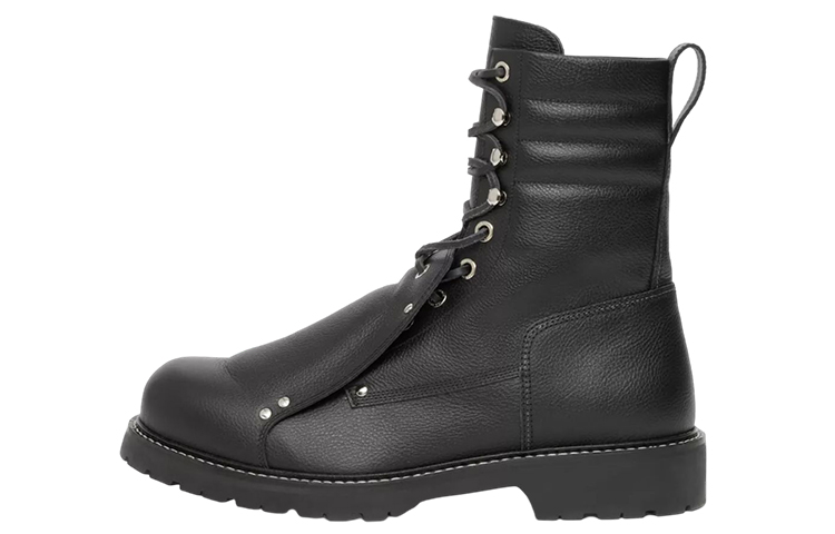 Burberry Leather Lace-Up Boots 'Black Fashion' 80650121