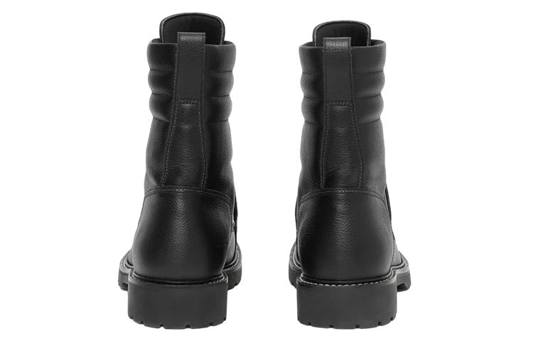 Shop Burberry博柏利 牛皮革 系帶 時尚休閒 短靴 男款 黑色