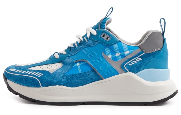 Burberry Leather Low-Top 'Blue Check Print'