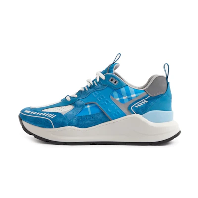 Burberry Leather Low-Top 'Blue Check Print'