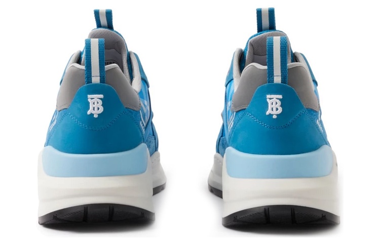 Burberry Leather Low-Top 'Blue Check Print' 圖 5