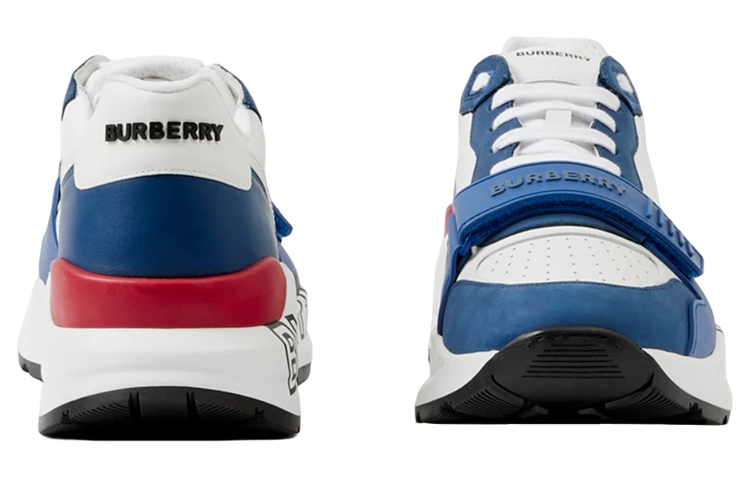 Purchase Zapatillas Burberry de Cuero Bajas 'Estampado de Logo Azul' 80654391