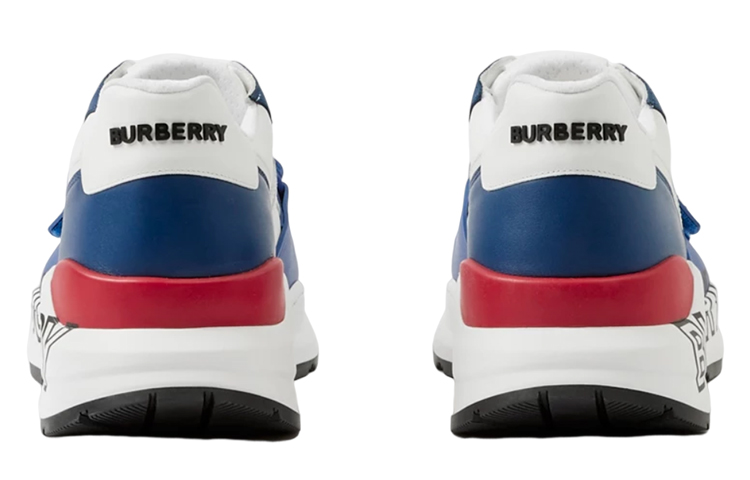 Details for Zapatillas Burberry de Cuero Bajas 'Estampado de Logo Azul' 80654391