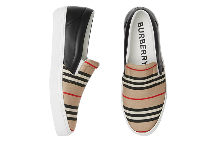 Burberry Leather Low-Top Slip-On 'Vintage Beige' 圖 4
