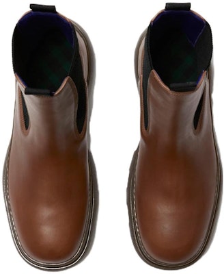 Burberry Leather Round-Toe Chelsea Boots 'Brown' 80820641 Order Burberry Leather Round-Toe Chelsea Boots 'Brown' 80820641
