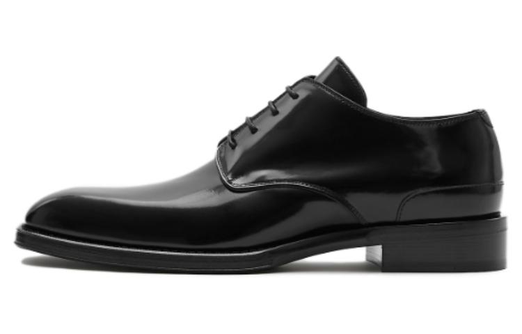 Burberry Leather Round-Toe Lace-Up 'Black Dress Shoes' 80753731