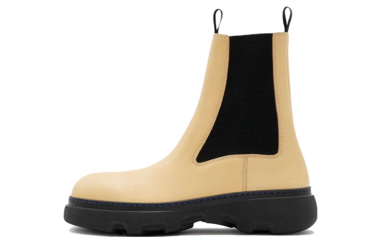 Burberry Leather Round Toe Chelsea Boots 'Cream' 80801411