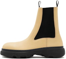 Burberry Leather Round Toe Chelsea Boots 'Cream' 80801411 Burberry Leather Round Toe Chelsea Boots 'Cream' 80801411