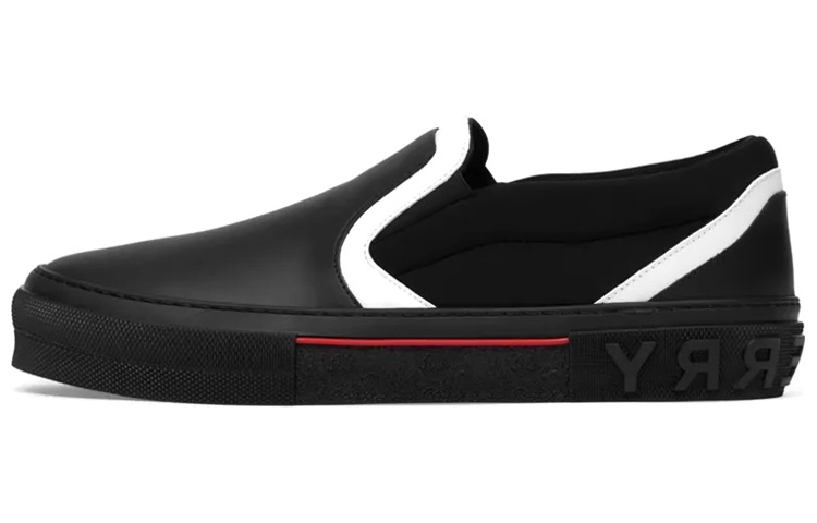 Burberry Leather Slip-On Low 'Black Fashion'