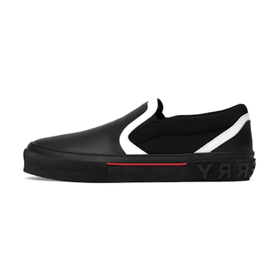 Burberry Leather Slip-On Low 'Black Fashion'