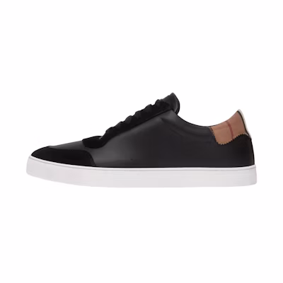 Burberry Leather Suede and Vintage Check Cotton Sneakers Black