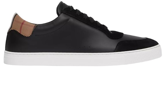 버버리 가죽 스웨이드 & 빈티지 체크 스니커즈 블랙 80617521 Order 버버리 가죽 스웨이드 & 빈티지 체크 스니커즈 블랙 80617521