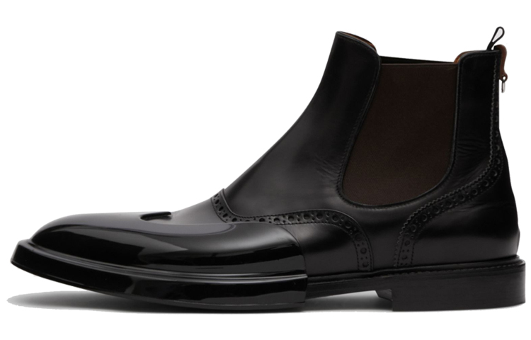 Buy Burberry Chelsea Boots Kulit Hitam dengan Trim Kulit 80200251