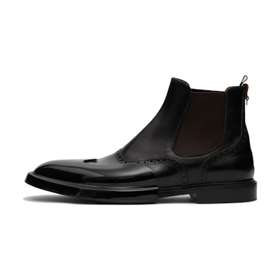 Burberry Leather Trim Chelsea Boots 'Black Detail'