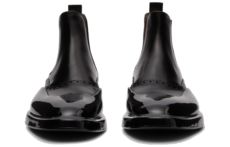 Burberry Leather Trim Chelsea Boots 'Black Detail' 圖 3