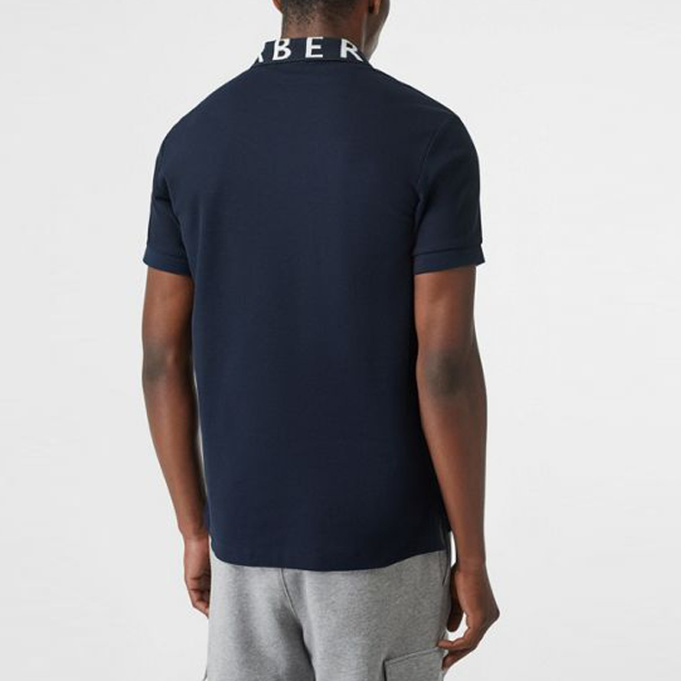 Details for Burberry 字母領直筒剪裁海軍藍色 Polo 衫 80172001