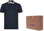 Sizing Burberry 字母領直筒剪裁海軍藍色 Polo 衫 80172001
