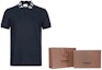 Cheap Burberry 字母領直筒剪裁海軍藍色 Polo 衫 80172001
