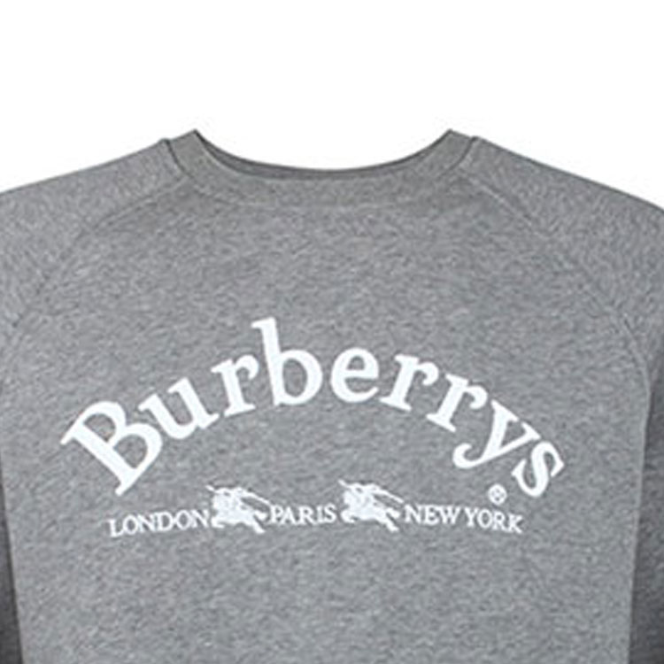 Sizing Sudadera Burberry Logo Letra Algodón Manga Larga Gris Claro 80030171