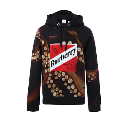 Burberry Letter Logo Hoodie Black Men 45596041