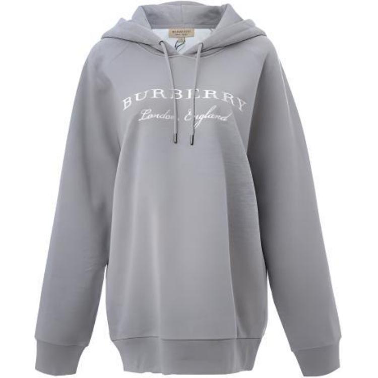 Burberry Letter Logo Hoodie Unisex Grey 40678351