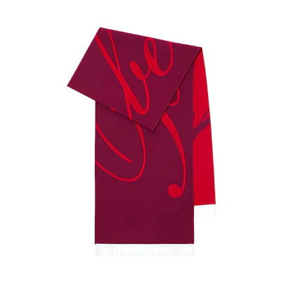 Burberry Letter Logo Jacquard Knit Scarf Unisex Couple Style Raspberry Red. 80791821