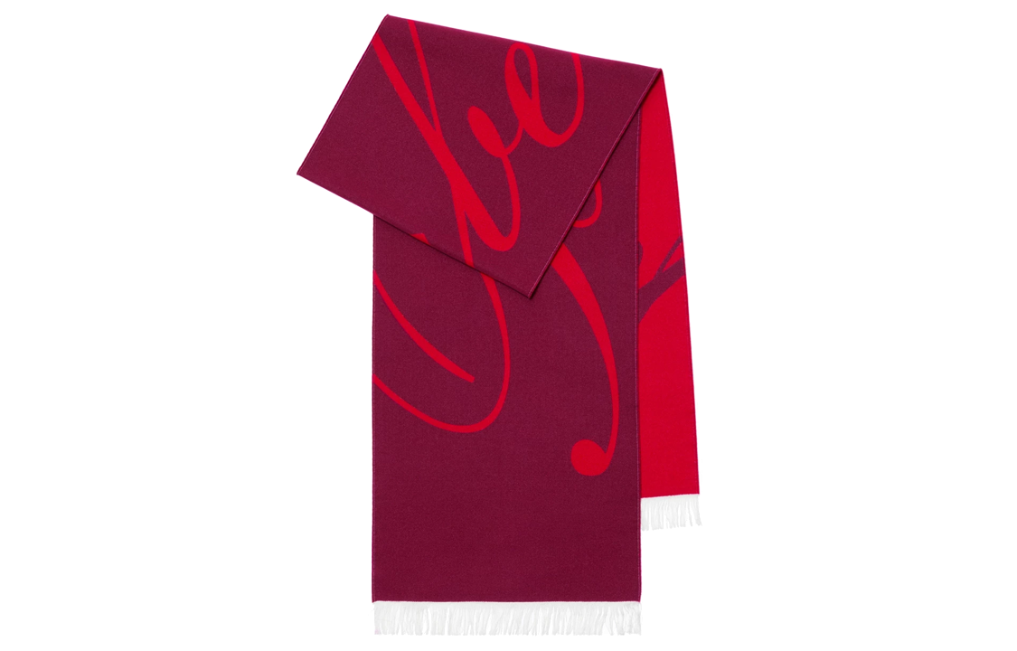 Burberry Letter Logo Jacquard Knit Scarf Unisex Couple Style Raspberry Red. 80791821 圖 2