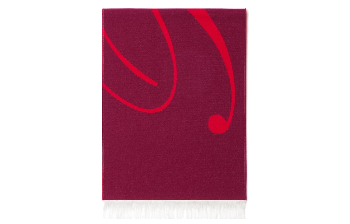 Burberry Letter Logo Jacquard Knit Scarf Unisex Couple Style Raspberry Red. 80791821 圖 3