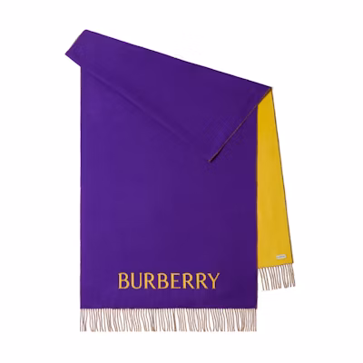 Burberry Letter Logo Tassel Wool Scarf Unisex Couple Purple/Yellow 80791561