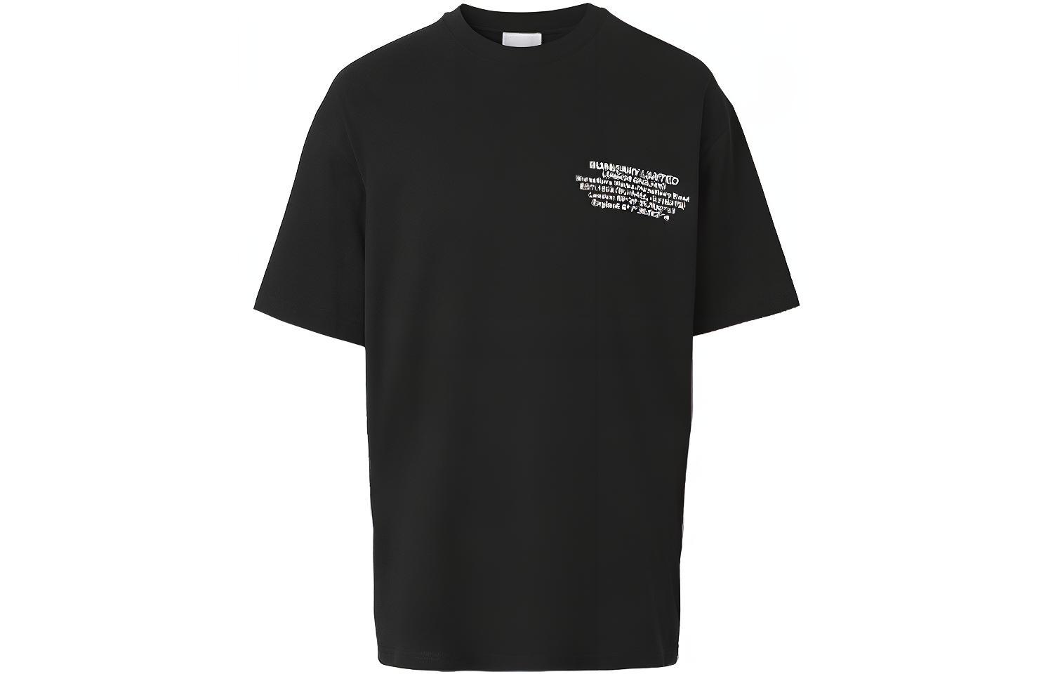 Burberry Letter Print Cotton Loose Fit T-Shirt Black. 80427481 圖 2